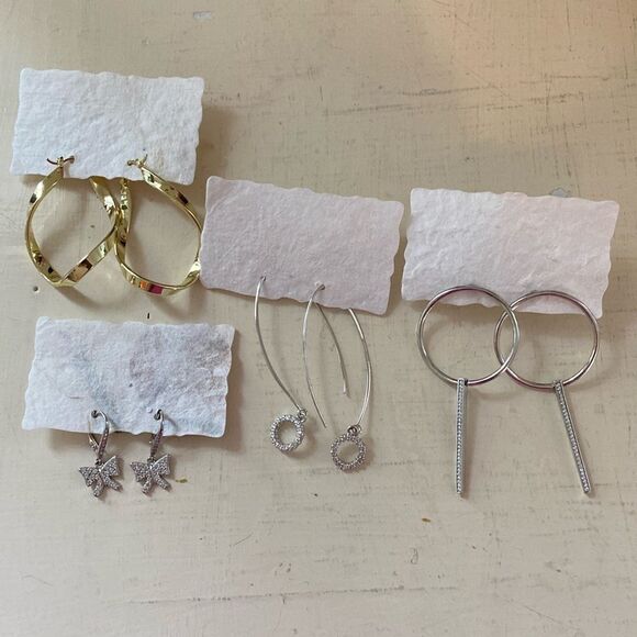 Reclaimed with Love 4 pairs glam statement earrings - Picture 1 of 10